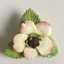 Vintage Aristocrat Floral Brooch - English Bone China Hand Made - Boxed