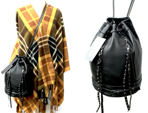 Zara black bag faux leather - black,