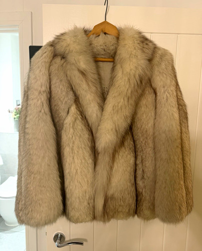 Blue fox fur coat women’s