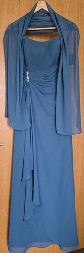 Mori lee teal chiffon maxi - lee,