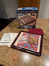 Milton Bradley SCRABBLE DELUXE Game Travel Edition Complete w/ 100 Mini Tiles