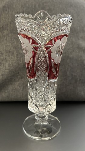 Vtg lead crystal red flash - vtg,