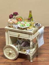 🌼 Dolls House 1/12 Scale Afternoon Tea Hostess Trolley & Accessories 🌼