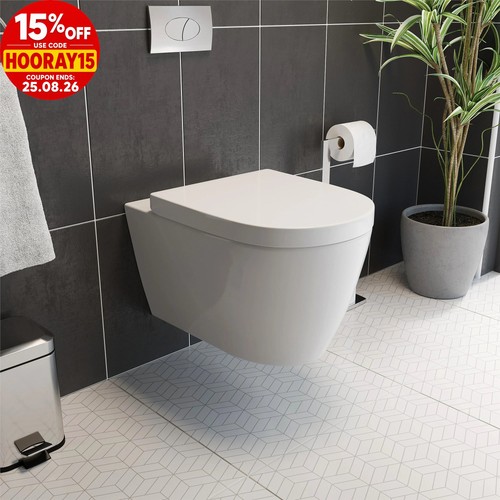 Wall hung rimless toilet - hung,