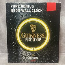 NEW! Guinness Irish Beer Bar Man Cave Neon Wall Clock YELLOW Advertising Sign