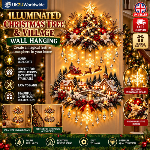 Illuminated christmas tree - christmas,