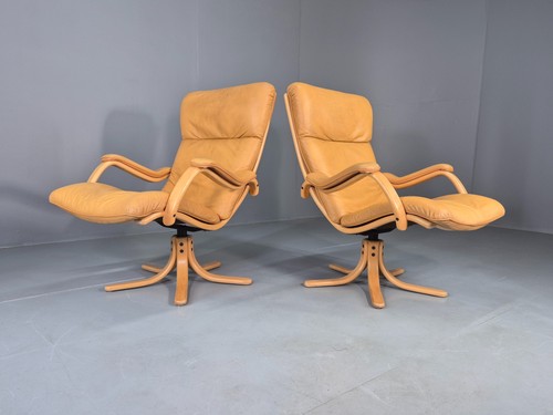 Vintage tan leather lounge - vintage,