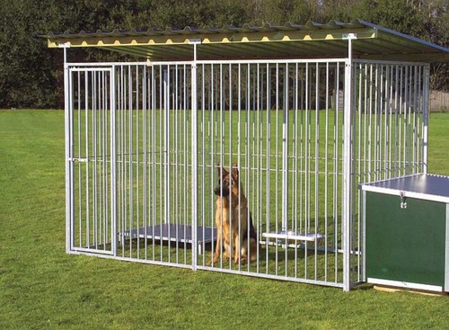 Sided galvanised dog pen - galvanised,