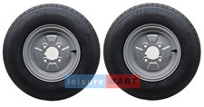 Pair 145x10 Trailer Wheel & Radial Tyre  (145/80 R10) 74N 4 Inch PCD 375kg Load