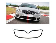 NEW FRONT UPPER GRILL GLOSS BLACK TRIM FOR SKODA OCTAVIA 13-17 5E08537612ZZ