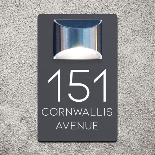 Personalised grey house number - grey,