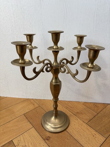 Brass candelabra arm vintage - brass,