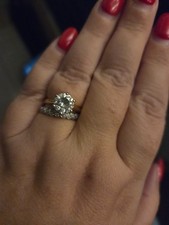 Ladies 9ct Gold Moissanite Solitaire Ring in Size N