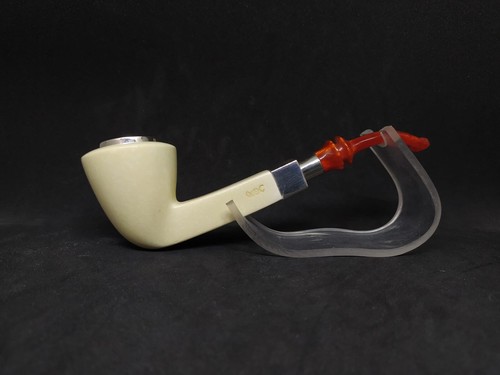 Meerschaum pipe silver top and - silver,
