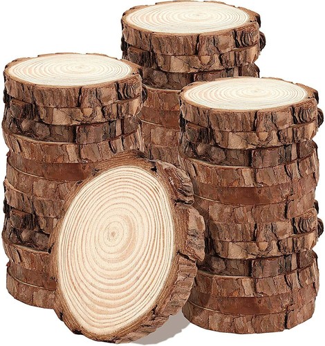 60pcs wood slices round - wood,