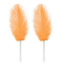 2 Pcs Feather Ballpoint Pen Vintage Quill Pen, Orange