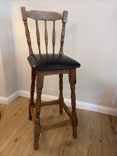 Vintage solid wood bar stool - solid,