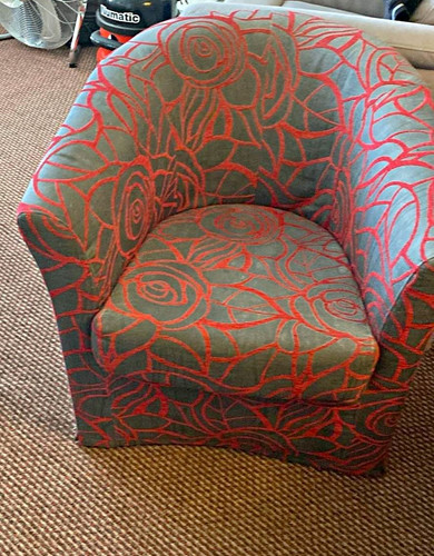 Upholstered floral tub accent - upholstered,