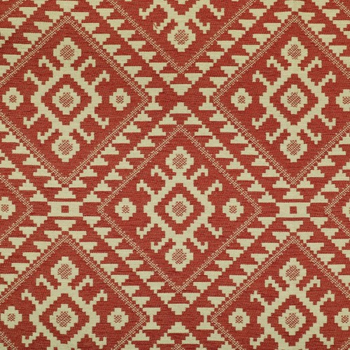 Red aztec kilim chenille - red,