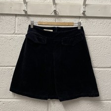 Sessùn Navy Blue Cord Short  Skirt Pleat Pocket Size 38 M UK 10