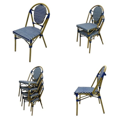 Blue rattan bistro chairs - blue,