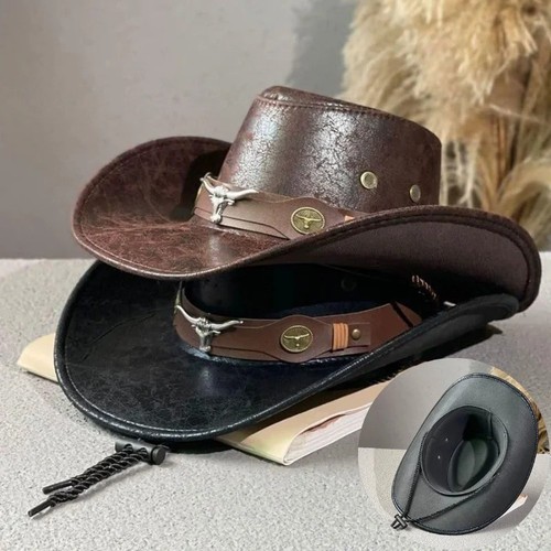 Vintage faux leather western - faux,
