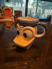 VINTAGE Walt Disney Productions DONALD DUCK 3D Hand Painted Mug Japan New 