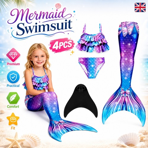 Kids mermaid tail with monofin - kids,