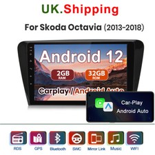 Car Stereo For Skoda Octavia 2013-2018 WIFI FM Radio Sat Nav GPS Android 12 DAB+