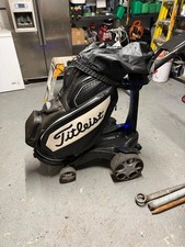 Steward Q Follow Remote Golf Trolley and Titlelist Bag. 