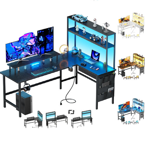 Shaped gaming desk with - l,