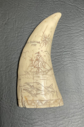 Vintage faux scrimshaw resin - vintage,