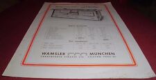 Brochure Sheet Old Wamsler