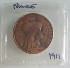 1911 FRENCH COIN 10 CENTIMES