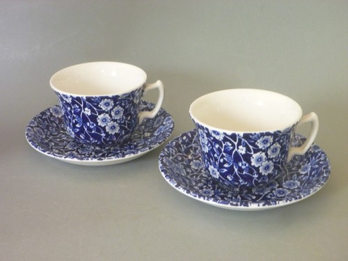Burleigh blue calico tea cup - tea,