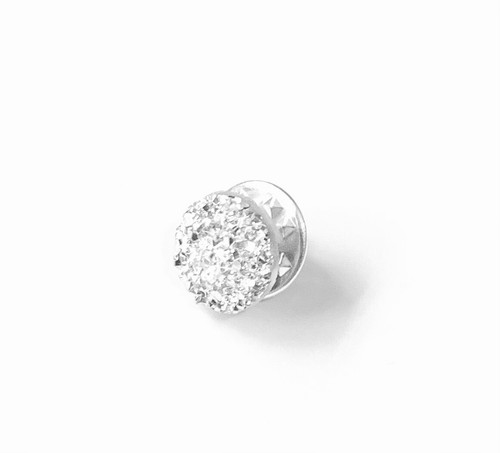 Silver glitter cabochon - silver,