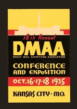 1935 DMAA Direct Mail Conference and Exposition Poster Stamp - Kansas City