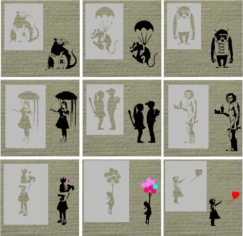 Banksy stencils 190 micron - stencils,