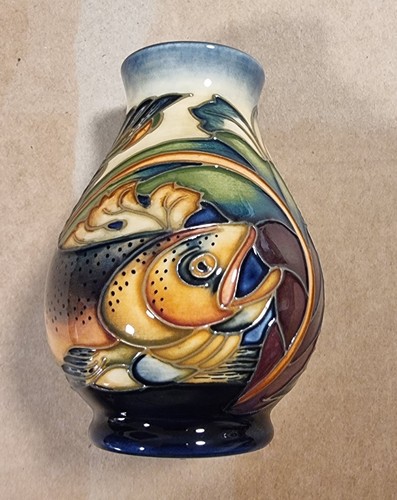 Rare moorcroft trout vase - moorcroft,