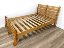 DOUBLE BED FRAME Pine Bowed