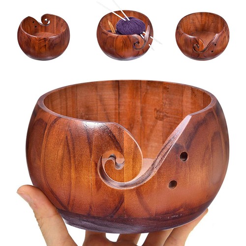 Large wooden yarn bowl - large,