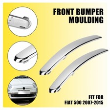 Front Bumper Molding Lower Chrome Trim Cover Left + Right For Fiat 500 2007-2015