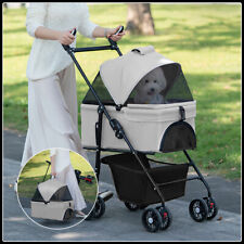 Pet Stroller Dog Puppy Cat Pram Pushchair Travel Cart Jogging Buggy Carrier