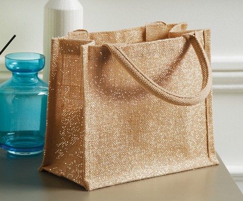 Personalised shimmer jute bag - personalised,
