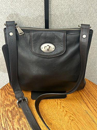 Fossil black pebbled leather - fossil,