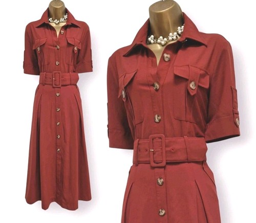 Karen millen rust brown belted - karen,