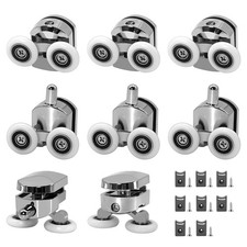 8x 23mm Shower Door Roller Wheels Runners for Curved Door Top Bottom Replacement