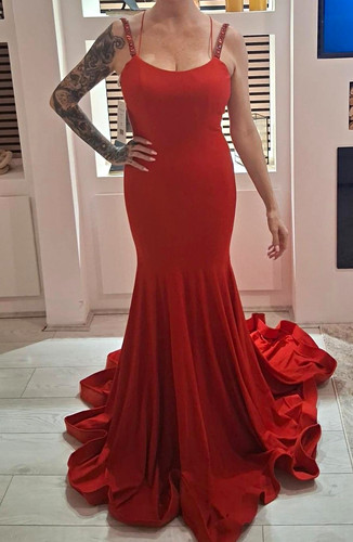 Sherri hill red beaded strap - sherri,