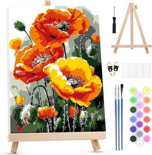 Poppies framed paint - paint, by
