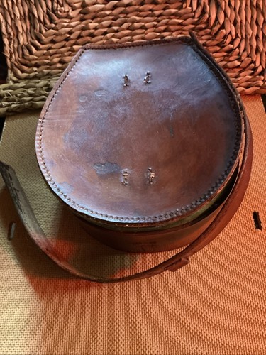 Antique leather collar box - leather,